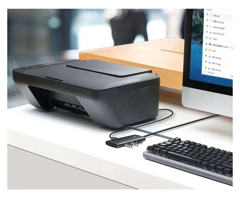 4-Port USB-C to USB 3.0 Hub Adapter, 5Gbps Transfer-USB A HUB 1m Black