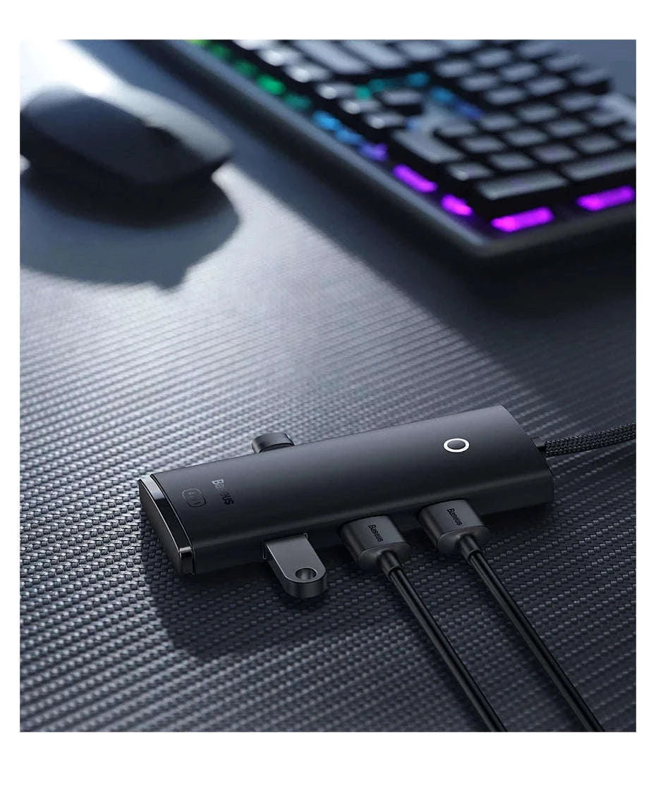 4-Port USB-C to USB 3.0 Hub Adapter, 5Gbps Transfer-USB A HUB 1m Black