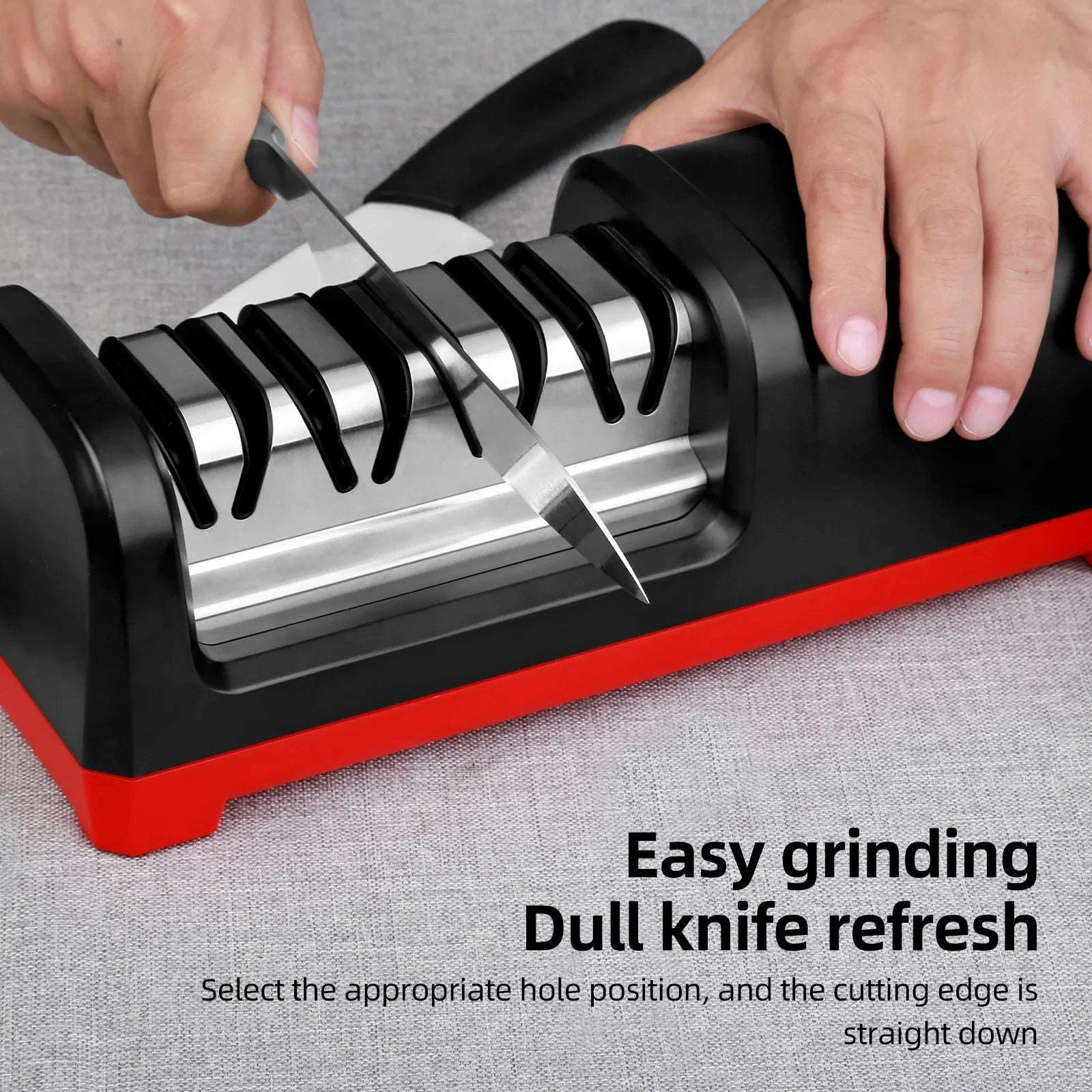 4-Stage Electric Knife Sharpener for Kitchen Knives-US Plug / 12.44x4.69x4.49in