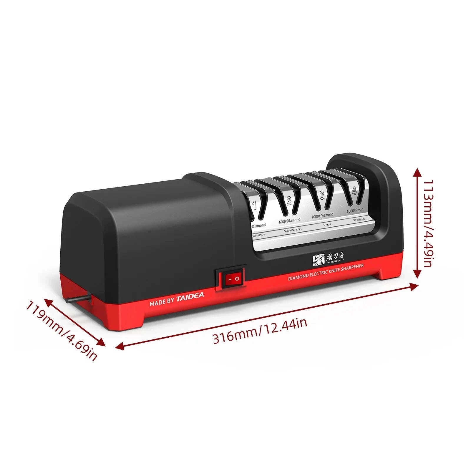 4-Stage Electric Knife Sharpener for Kitchen Knives-US Plug / 12.44x4.69x4.49in