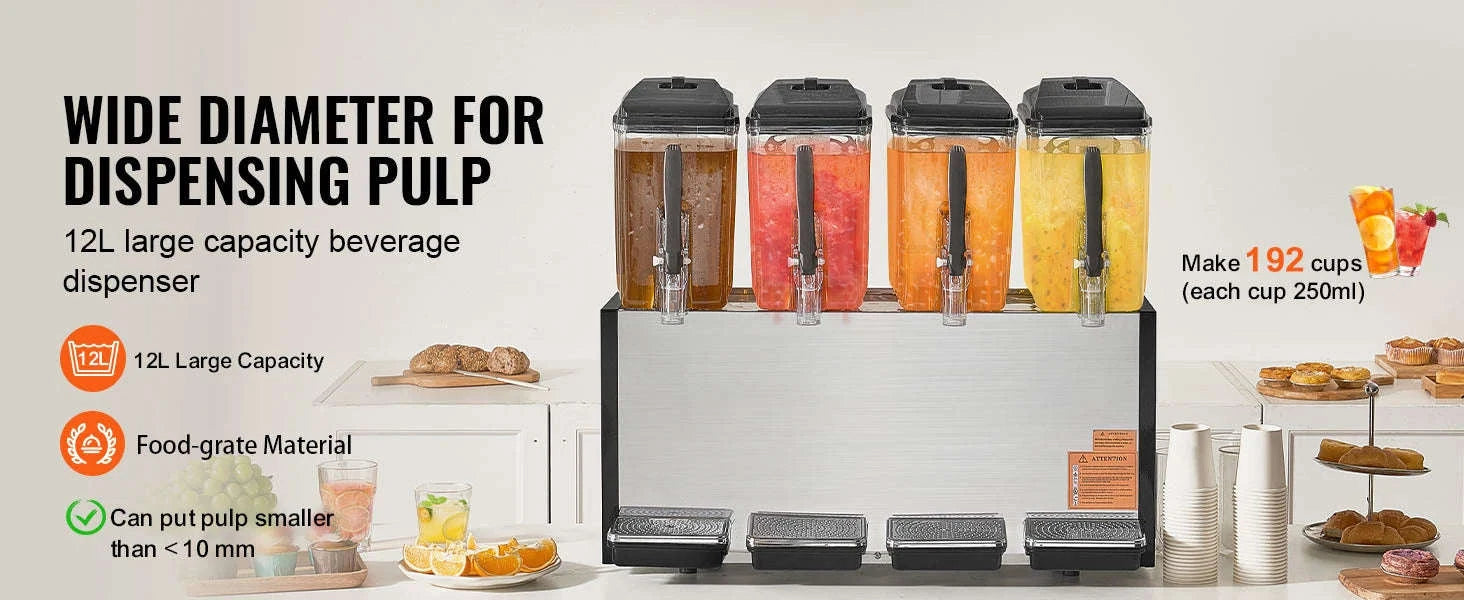 4 Tank Commercial Beverage Dispenser 10L/12L-4x10L / United States