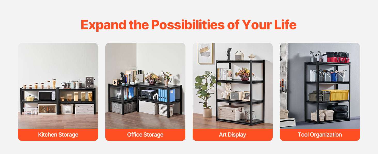 4-Tier Adjustable Garage Storage Shelves 2400 lb Heavy Duty Rack-20 x 40 x 57 in / UNITED KINGDOM