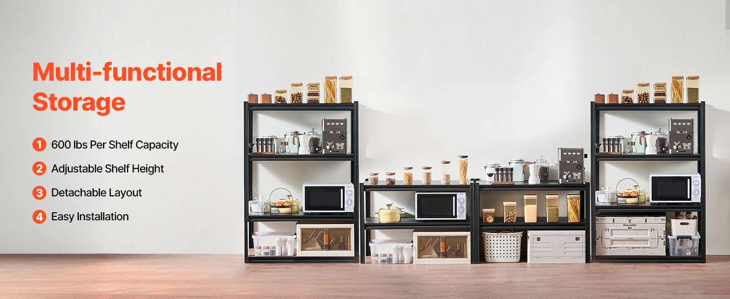 4-Tier Adjustable Garage Storage Shelves 2400 lb Heavy Duty Rack-20 x 40 x 57 in / UNITED KINGDOM