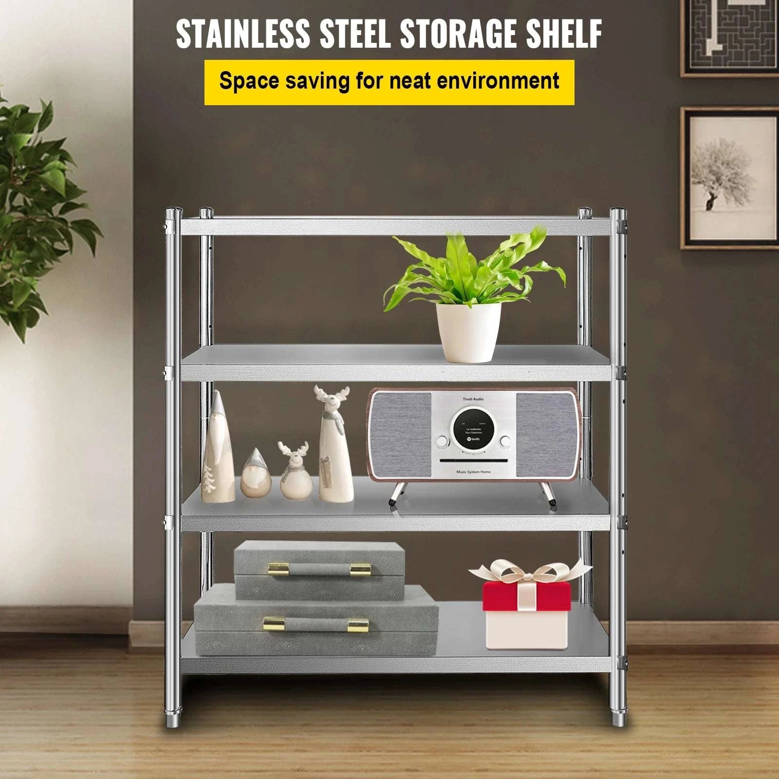4-Tier Stainless Steel Storage Rack for Kitchen, Garage & Warehouse-4 Tier 45in x 17in / spain