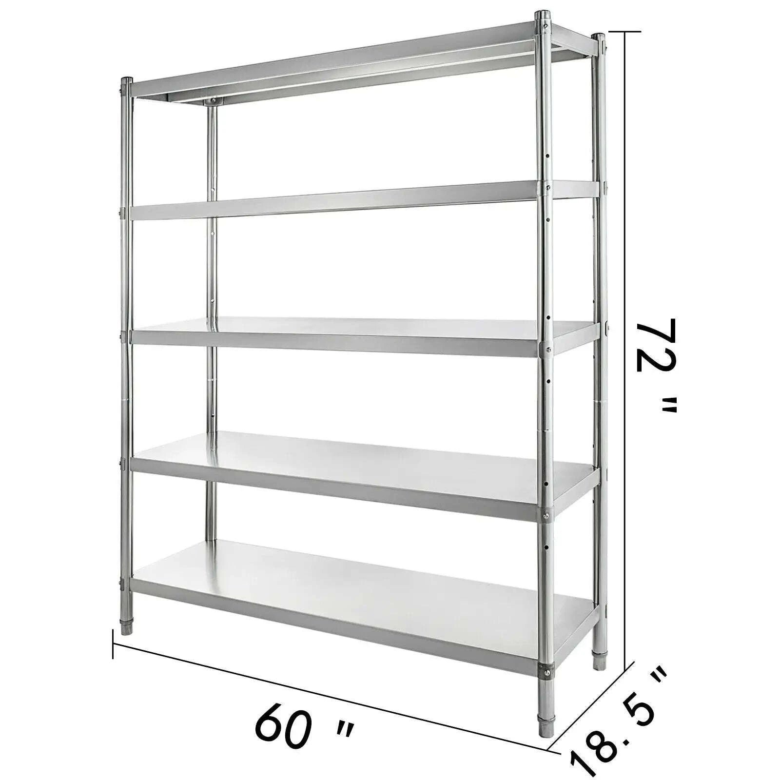 4-Tier Stainless Steel Storage Rack Shelf-4 Tier 58.5in x 17in / Germany