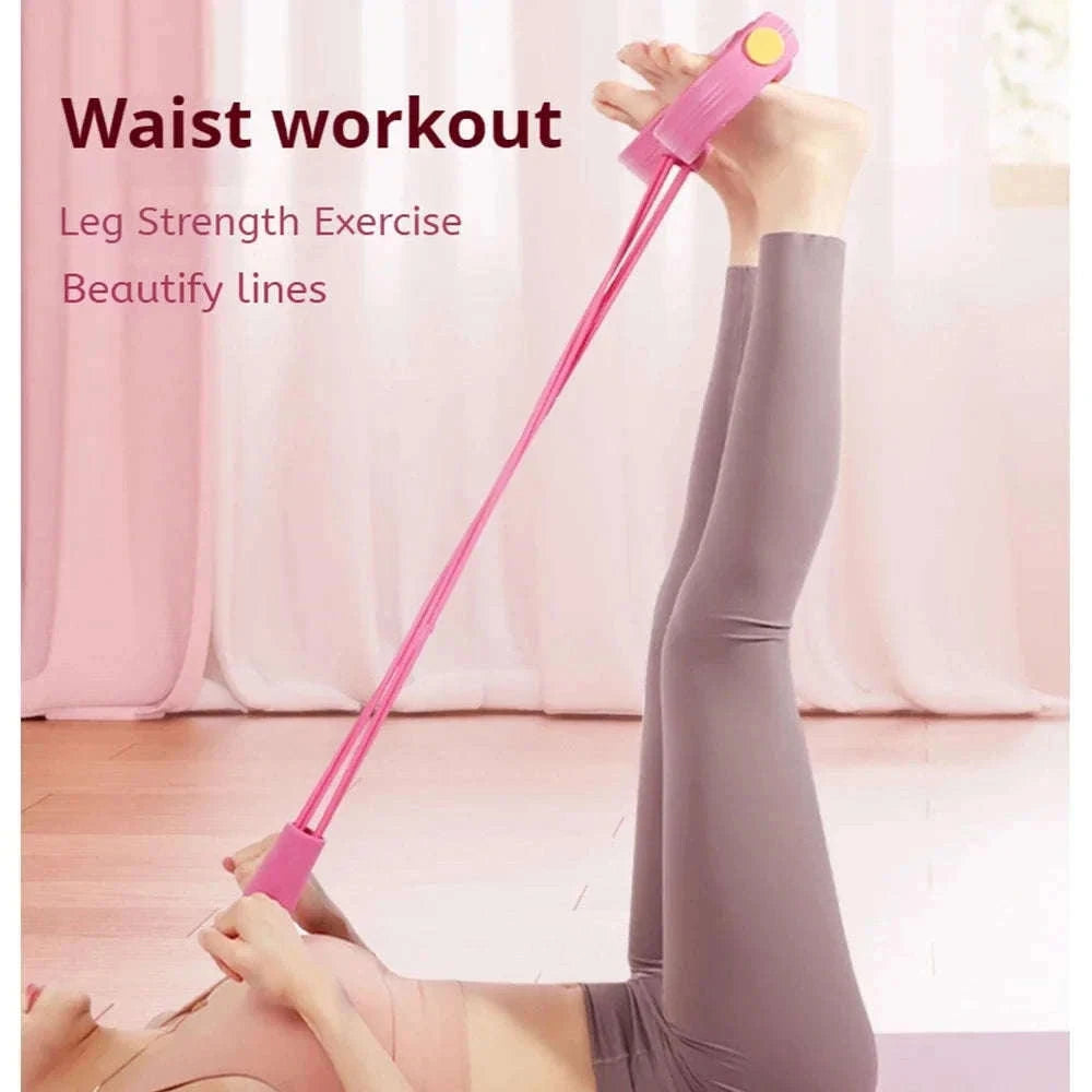 4‑Tube Resistance Bands Yoga Pedal Puller for Home Fitness-C058-5 Blue 1PCS / China Mainland