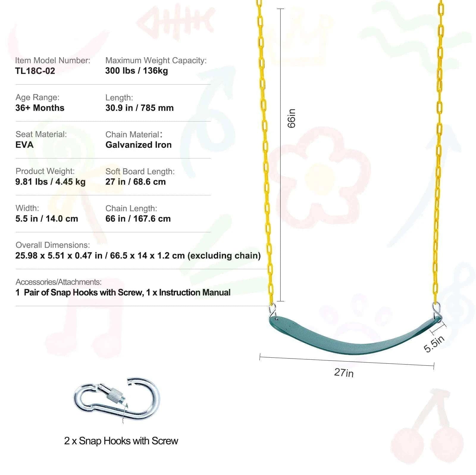 40" Tree Swing Saucer Seat 750lbs with Straps & Adjustable Ropes-Canvas 150lbs / CZECH REPUBLIC