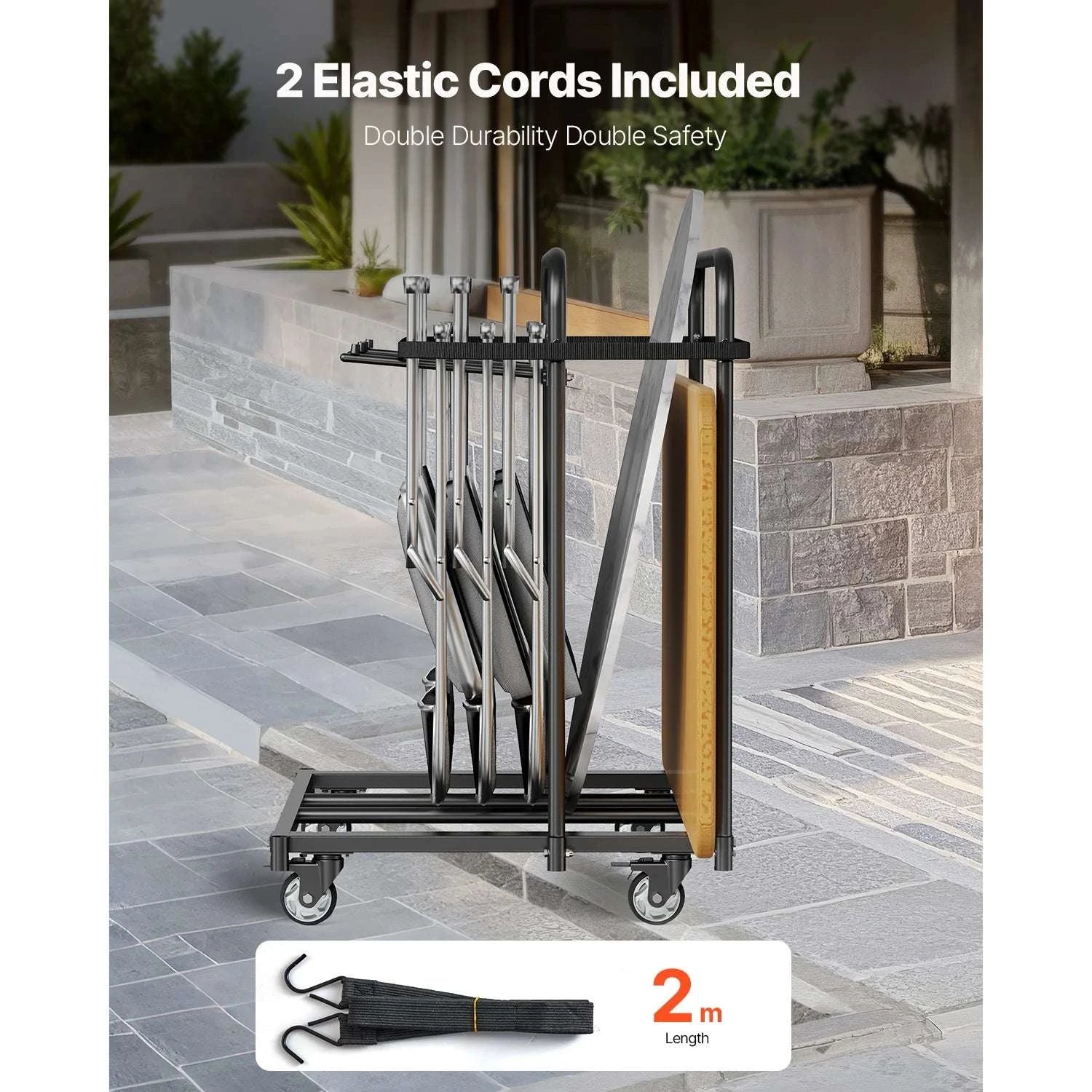 400 lb Folding Chair Cart with Swivel Casters for 14 Chairs-400LBS / Poland