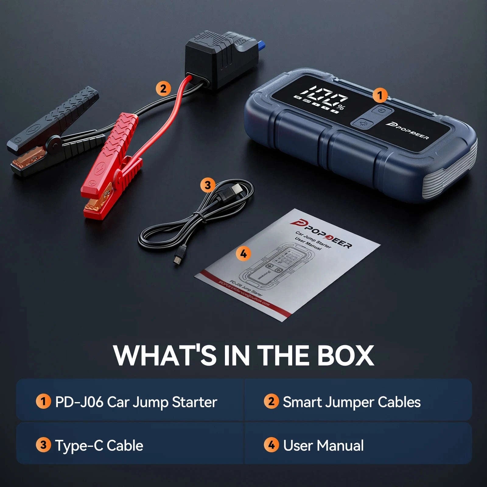 4000A 12V Jump Starter with LCD Display and Dual USB-PD-J06 / Poland