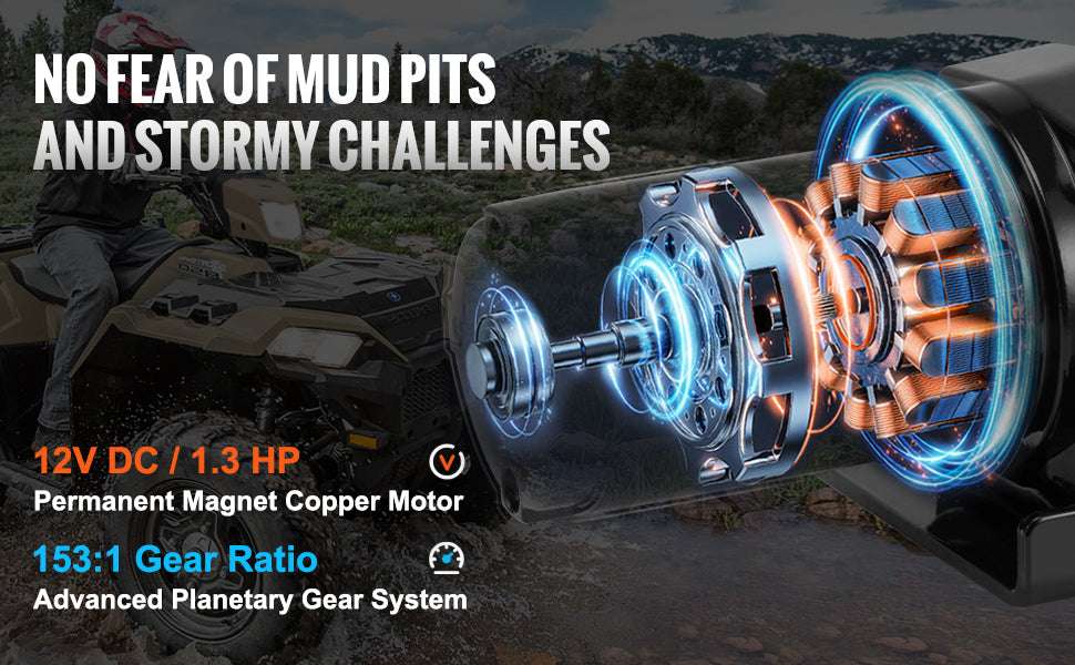 4000lb Electric ATV Winch with Steel Cable & Dual Remote Control-4000lbs / United States