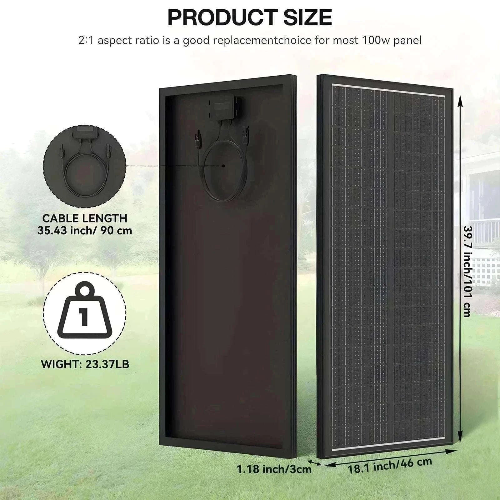 400W 200W 100W N-Type 18BB Monocrystalline Solar Panel-100W / United States