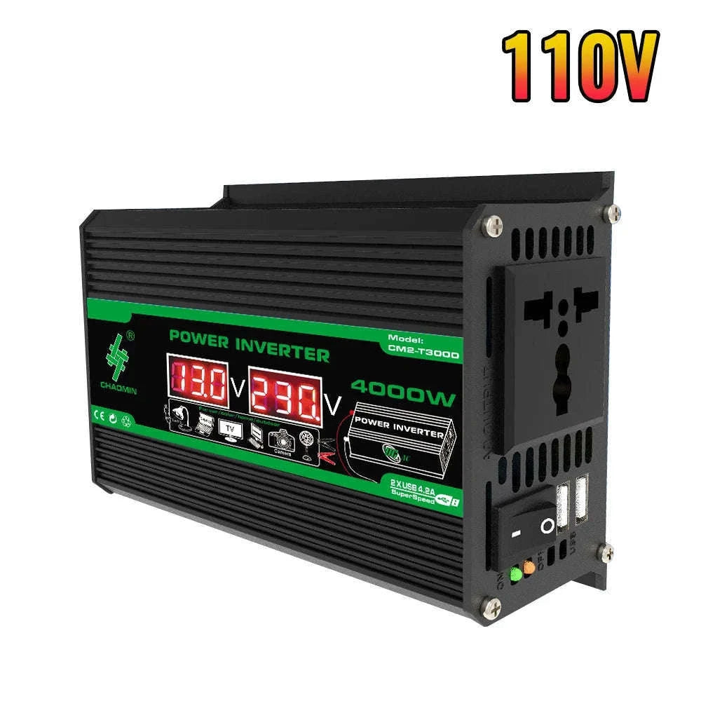 400W DC 12V to AC 110V/220V Dual USB Power Inverter-AC 220V