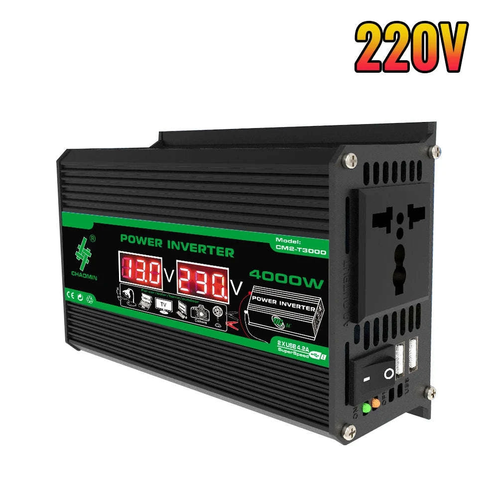 400W DC 12V to AC 110V/220V Dual USB Power Inverter-AC 220V