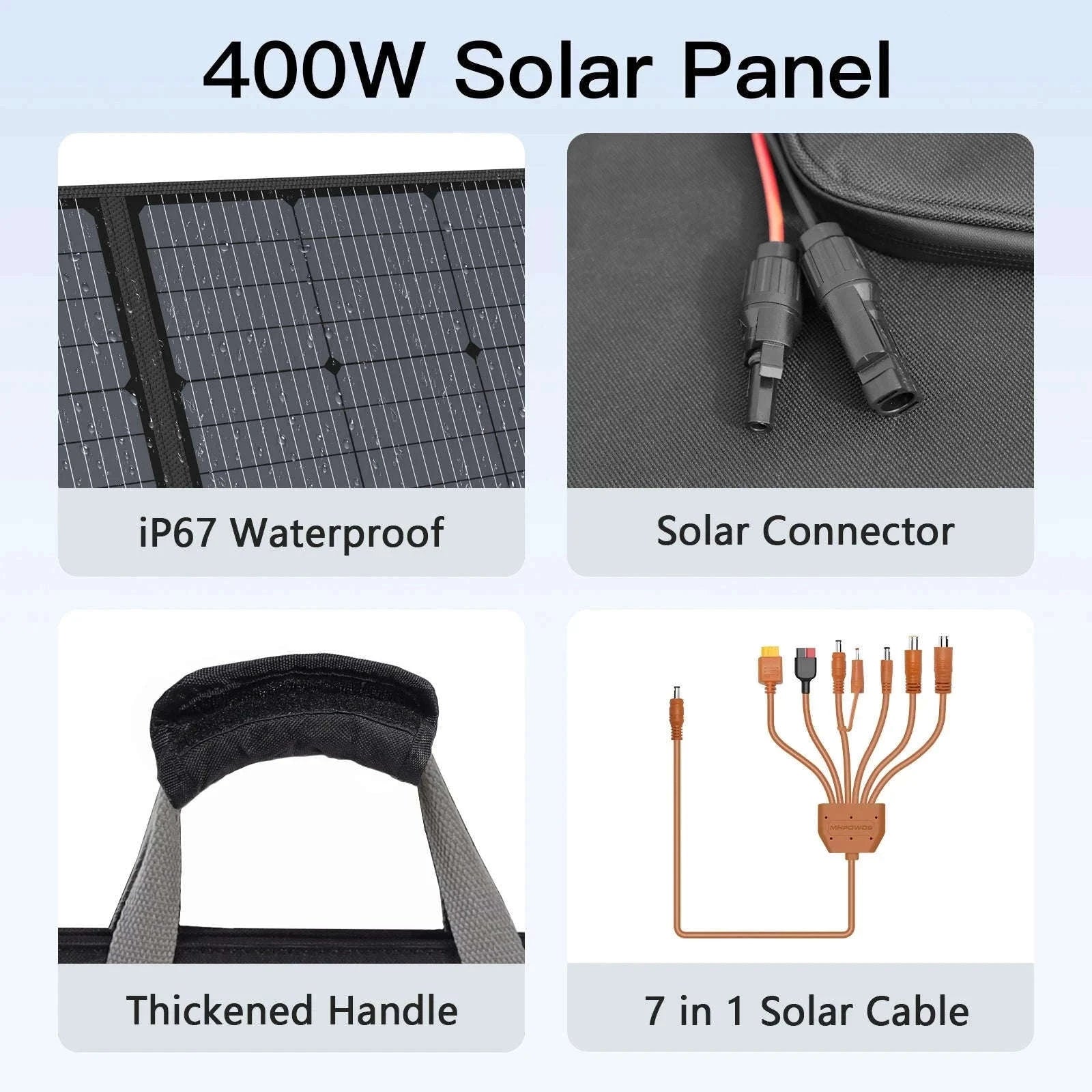 400W Portable Foldable Solar Panel with Kickstands-400W Solar panel / United States