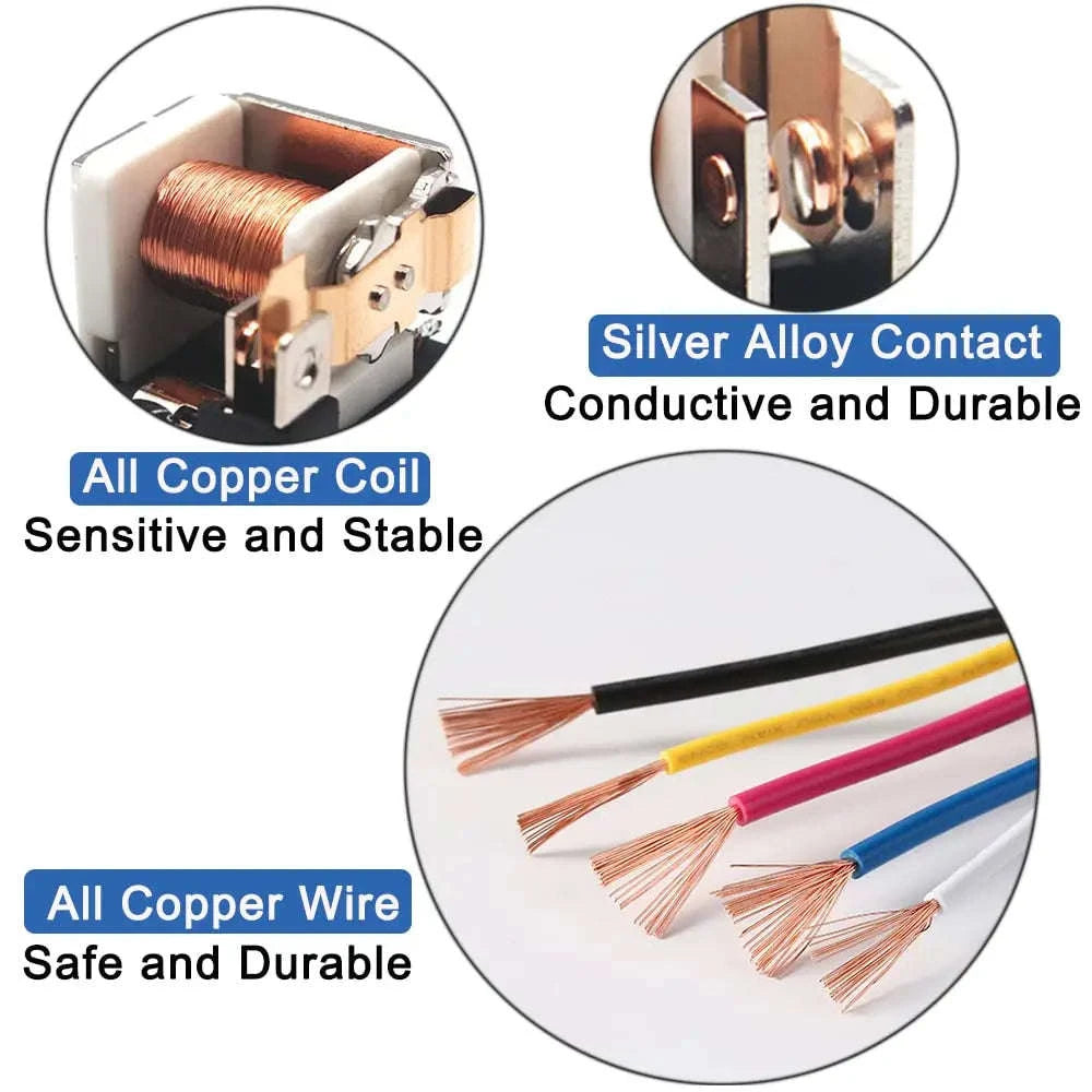 40A 4‑Pin 12V Automotive Relay with Interlocking Socket-12V 4P