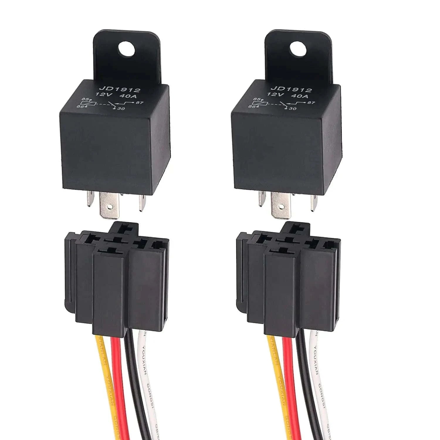 40A 4-Pin 12V Automotive Relay with Interlocking Socket-12V 4P