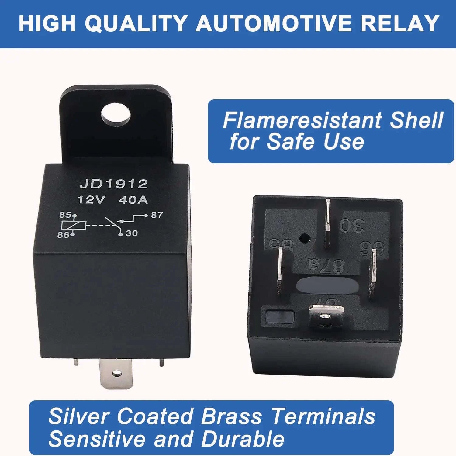 40A 4‑Pin 12V Automotive Relay with Interlocking Socket-12V 4P
