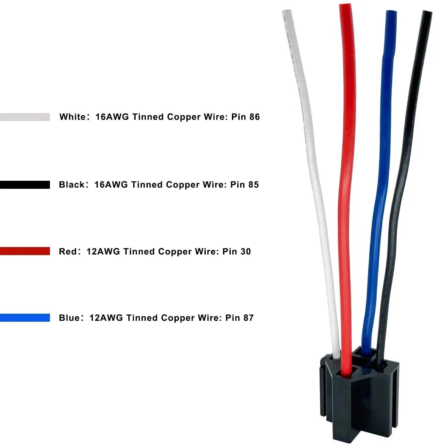 40A 4-Pin 12V Automotive Relay with Interlocking Socket-12V 4P