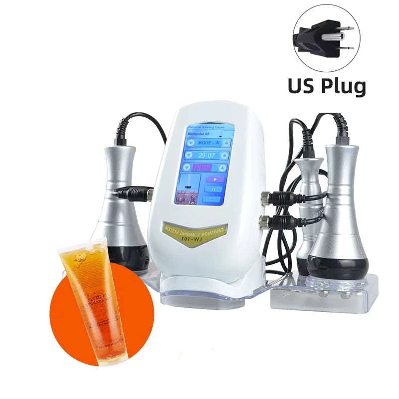 40K 3-in-1 Cavitation Body Slimming Machine Facial Massager-With Base and Gel / US Plug / United States