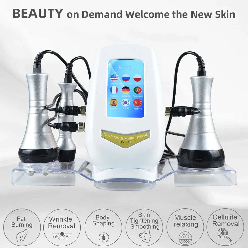 40K Cavitation Body Slimming and Skin Tightening Device-3-in-1 US plug / United States