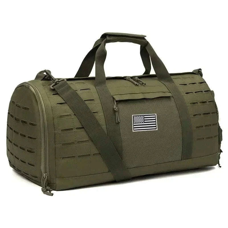 40L Tactical Travel Duffel Bag-Black Camo / United Kingdom