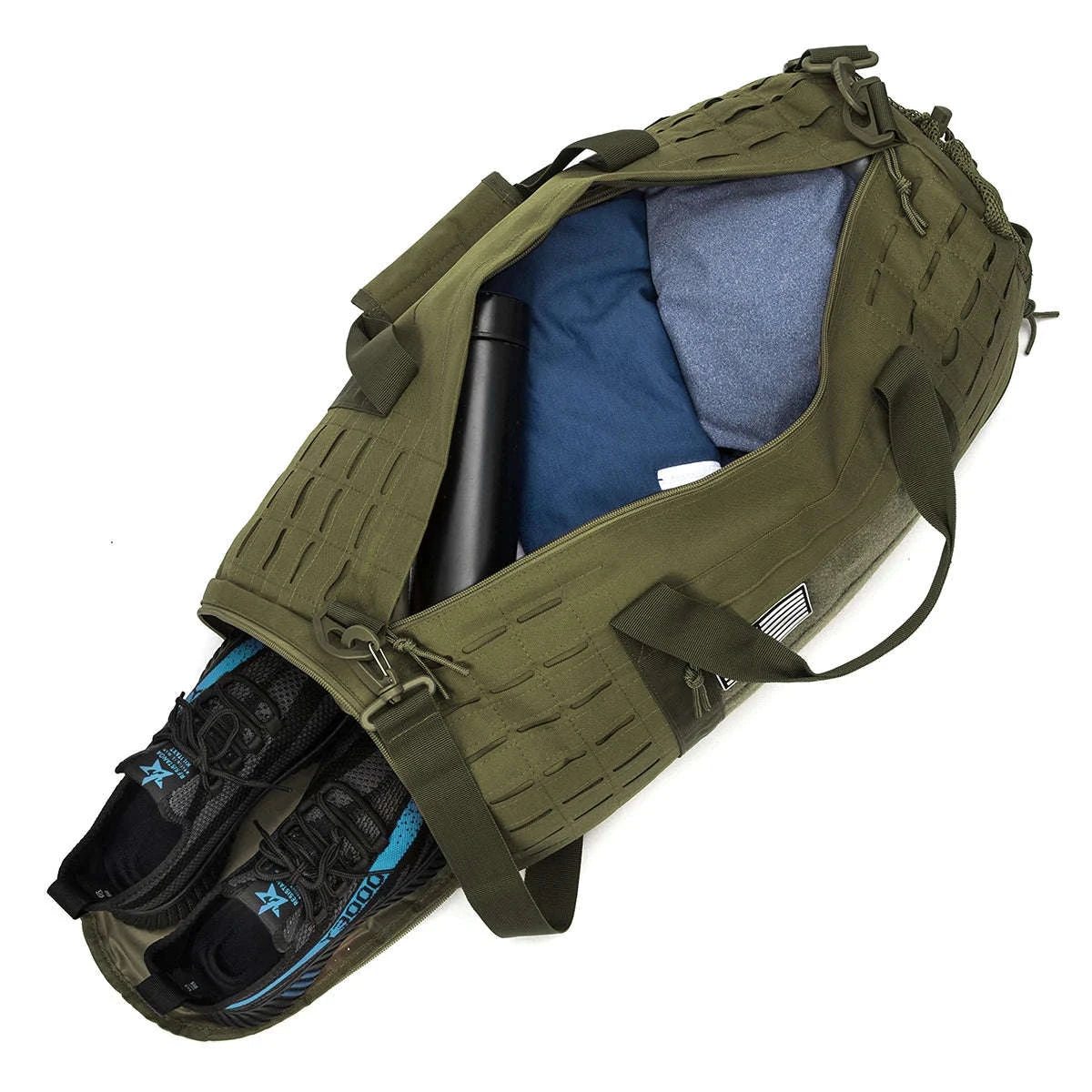 40L Tactical Travel Duffel Bag-Black Camo / United Kingdom