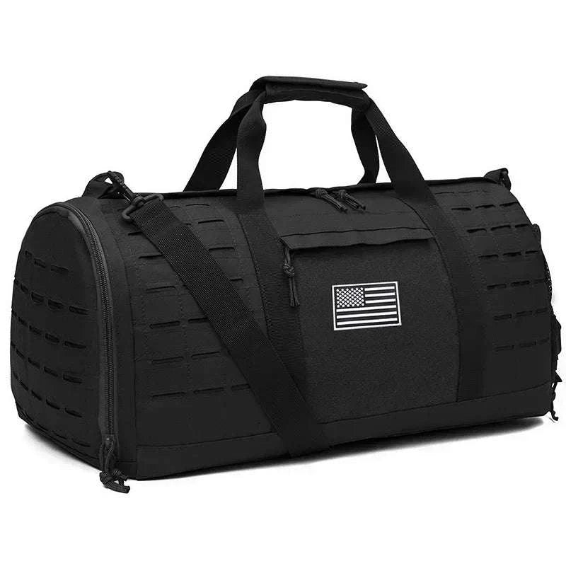 40L Tactical Travel Duffel Bag-Black Camo / United Kingdom
