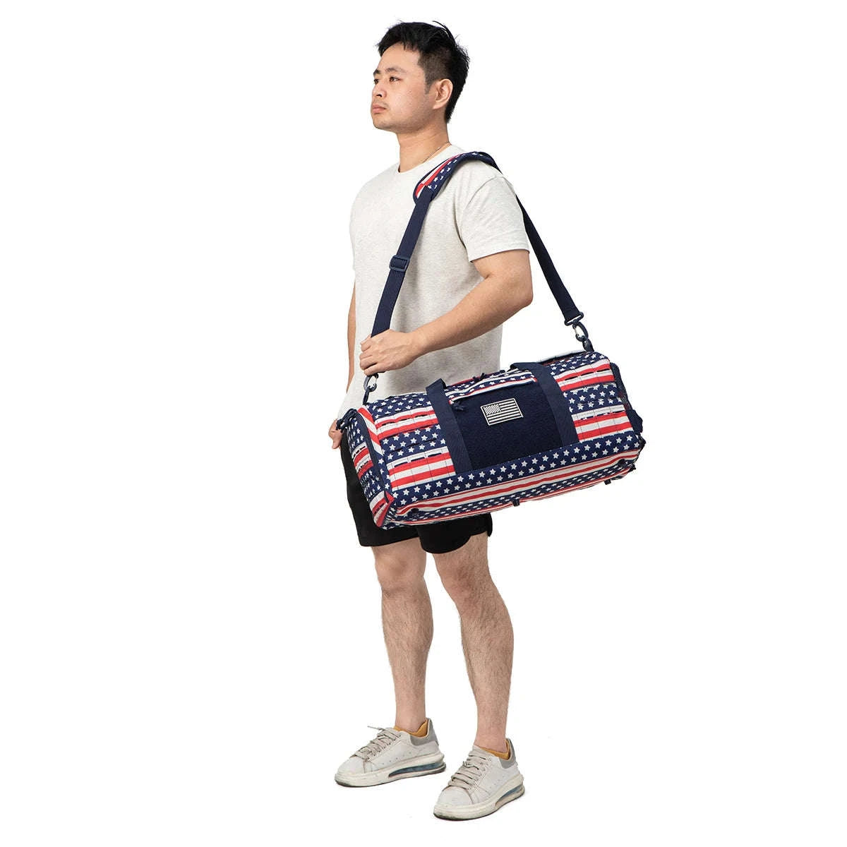 40L Tactical Travel Duffel Bag-Black Camo / United Kingdom