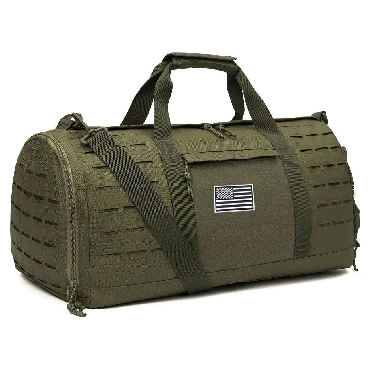 40L Tactical Travel Duffel Bag-Black Camo / United Kingdom