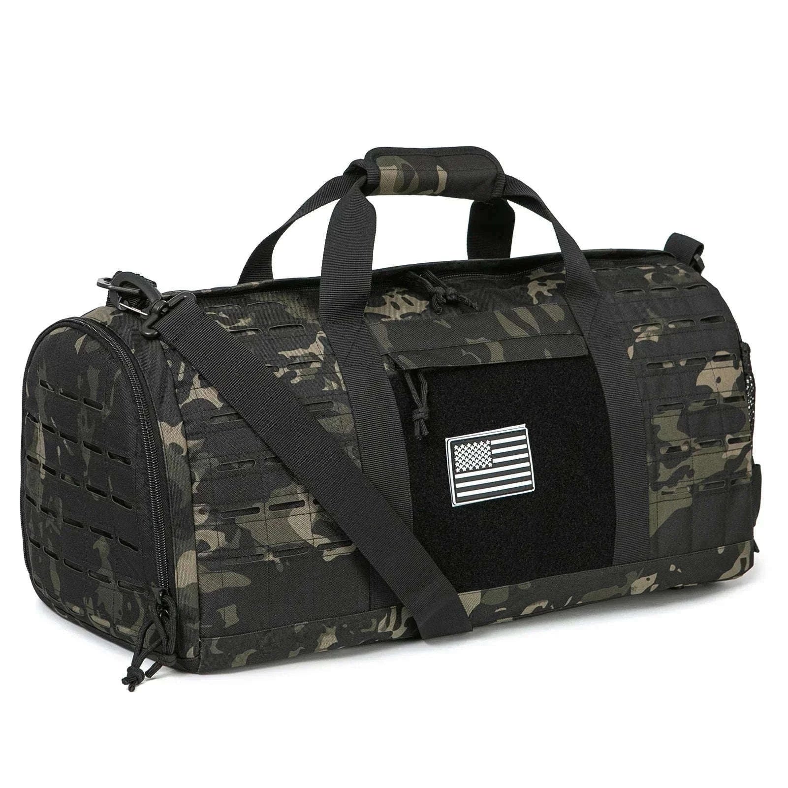 40L Tactical Travel Duffel Bag-Black Camo / United Kingdom