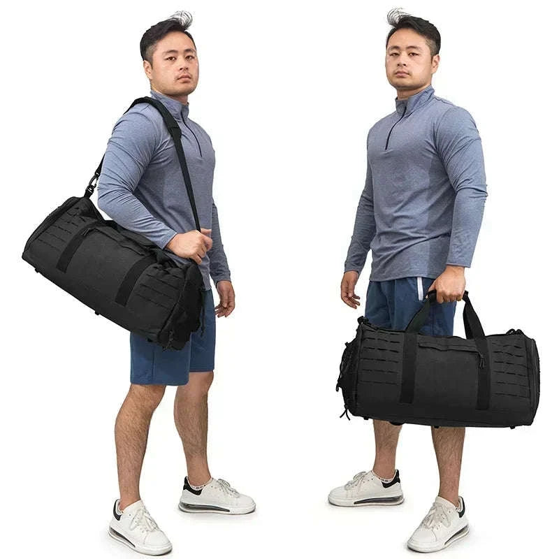 40L Tactical Travel Duffel Bag-Black Camo / United Kingdom