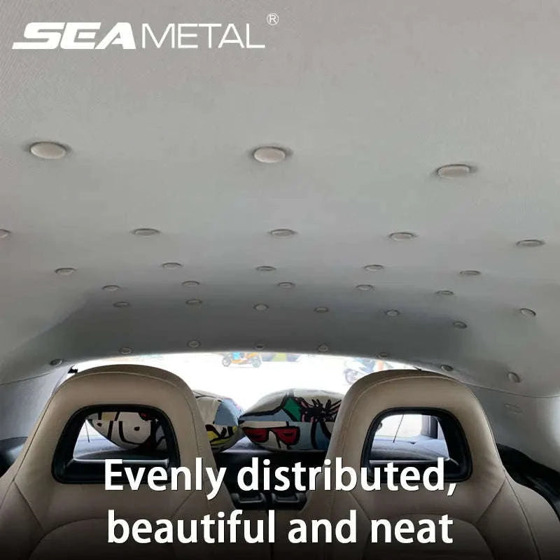 40pcs Car Interior Roof Buckles Headliner Ceiling Cloth Fixing Rivets-Plaid Gray 40pcs