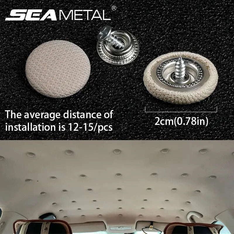 40pcs Car Interior Roof Buckles Headliner Ceiling Cloth Fixing Rivets-Plaid Gray 40pcs