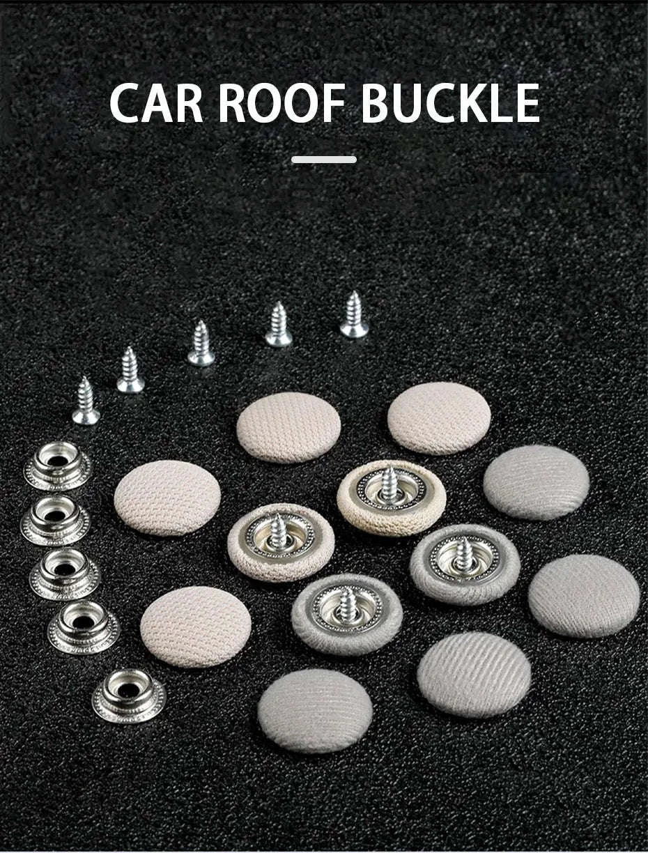 40pcs Car Interior Roof Buckles Headliner Ceiling Cloth Fixing Rivets-Plaid Gray 40pcs