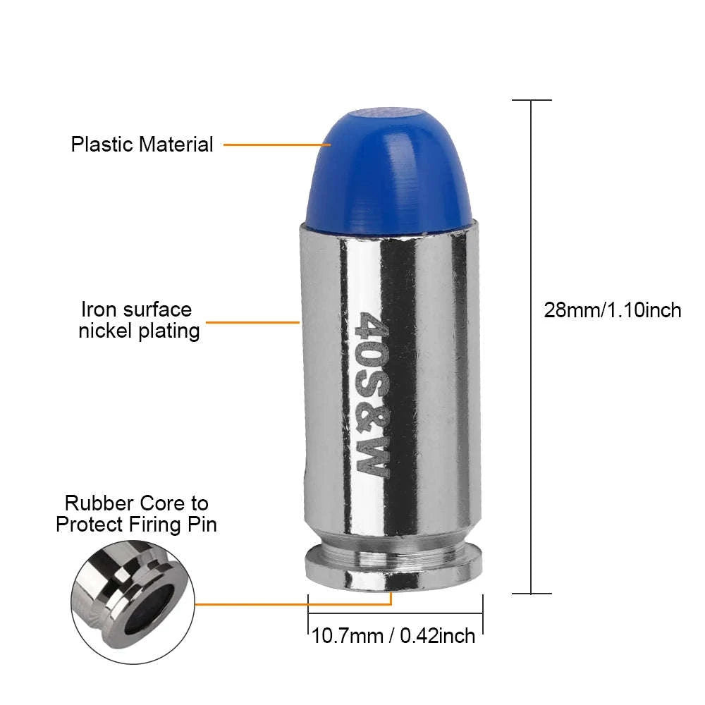 40S&W Dummy Round Practice Training Bullets 10pcs-Blue 10pcs / United States