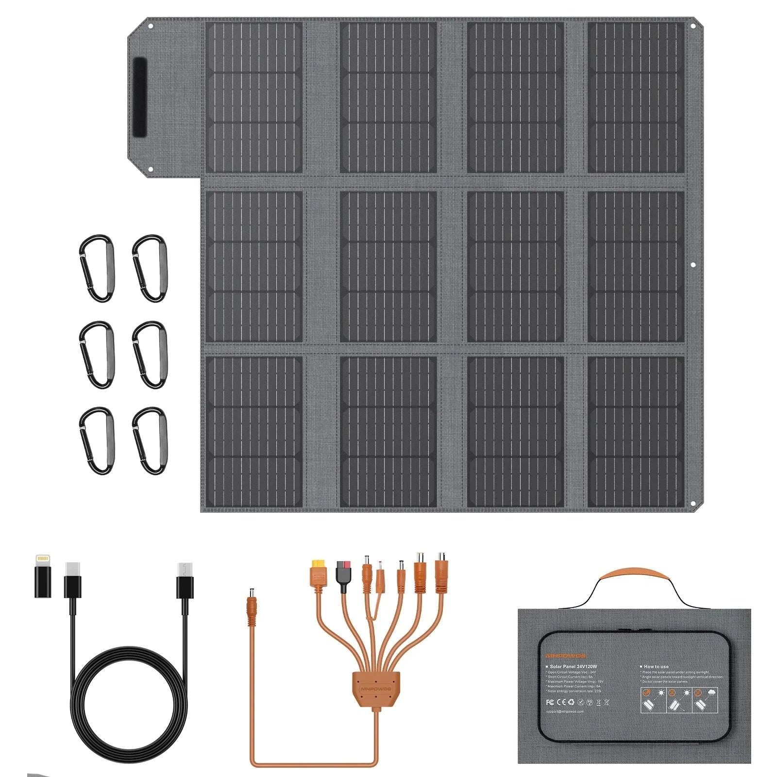 40W Foldable Solar Panel Charger with USB-C & USB-A Outputs-120W Solar panel / CZECH REPUBLIC