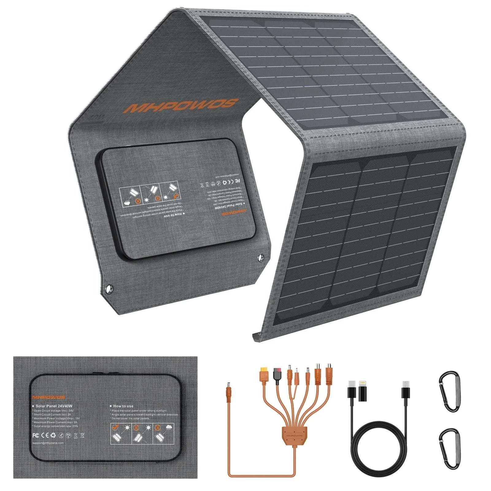 40W Foldable Solar Panel Charger with USB-C & USB-A Outputs-120W Solar panel / CZECH REPUBLIC