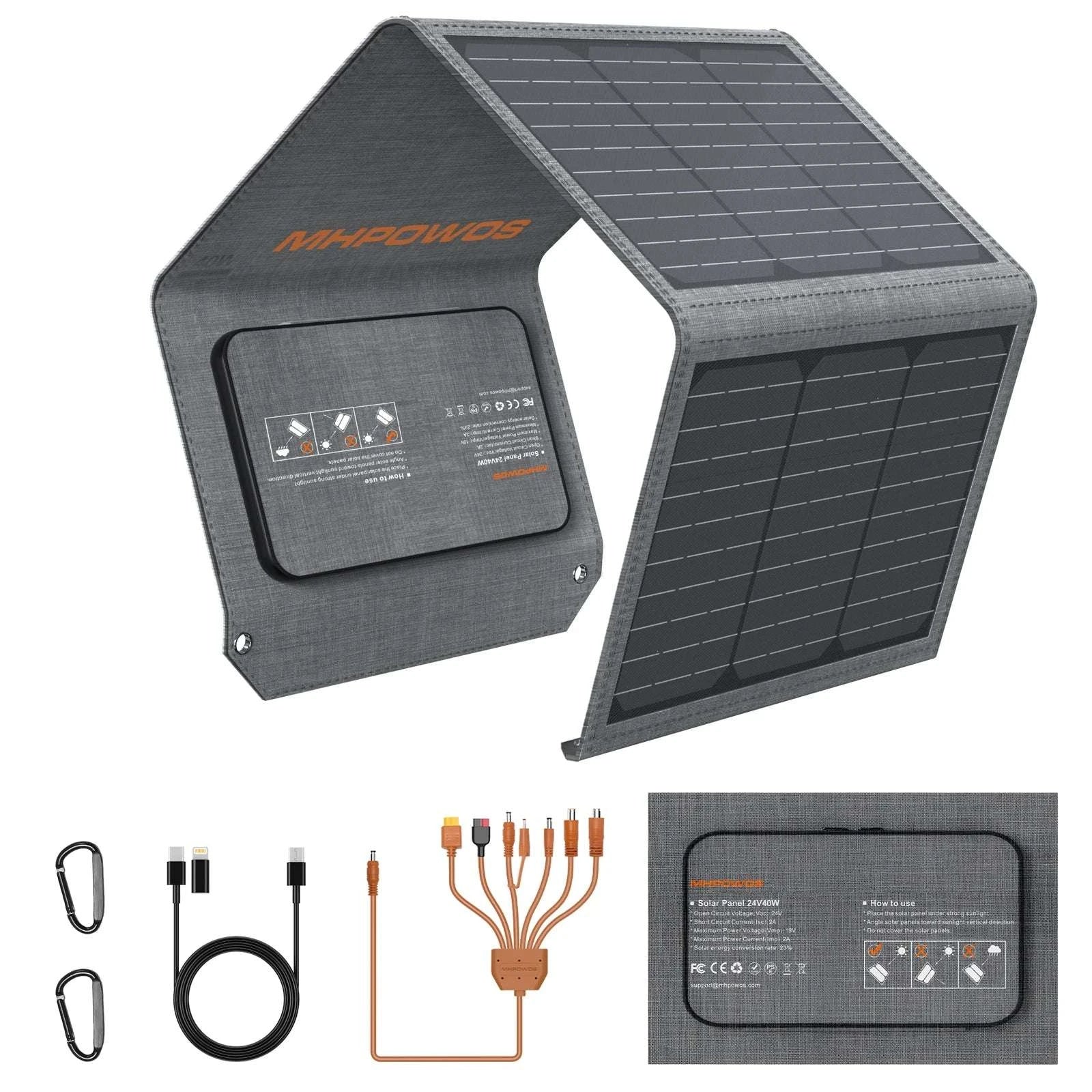 40W Foldable Solar Panel Charger with USB-C & USB-A Outputs-120W Solar panel / CZECH REPUBLIC