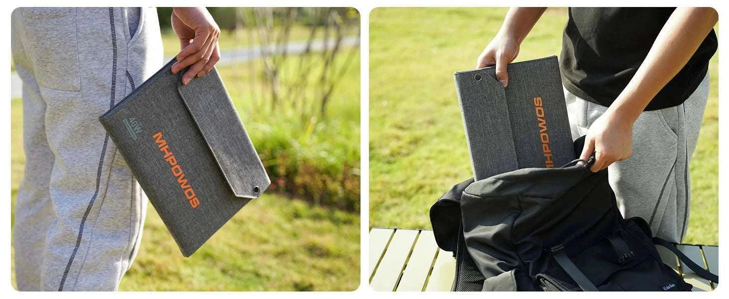 40W Foldable Solar Panel Charger with USB-C & USB-A Outputs-