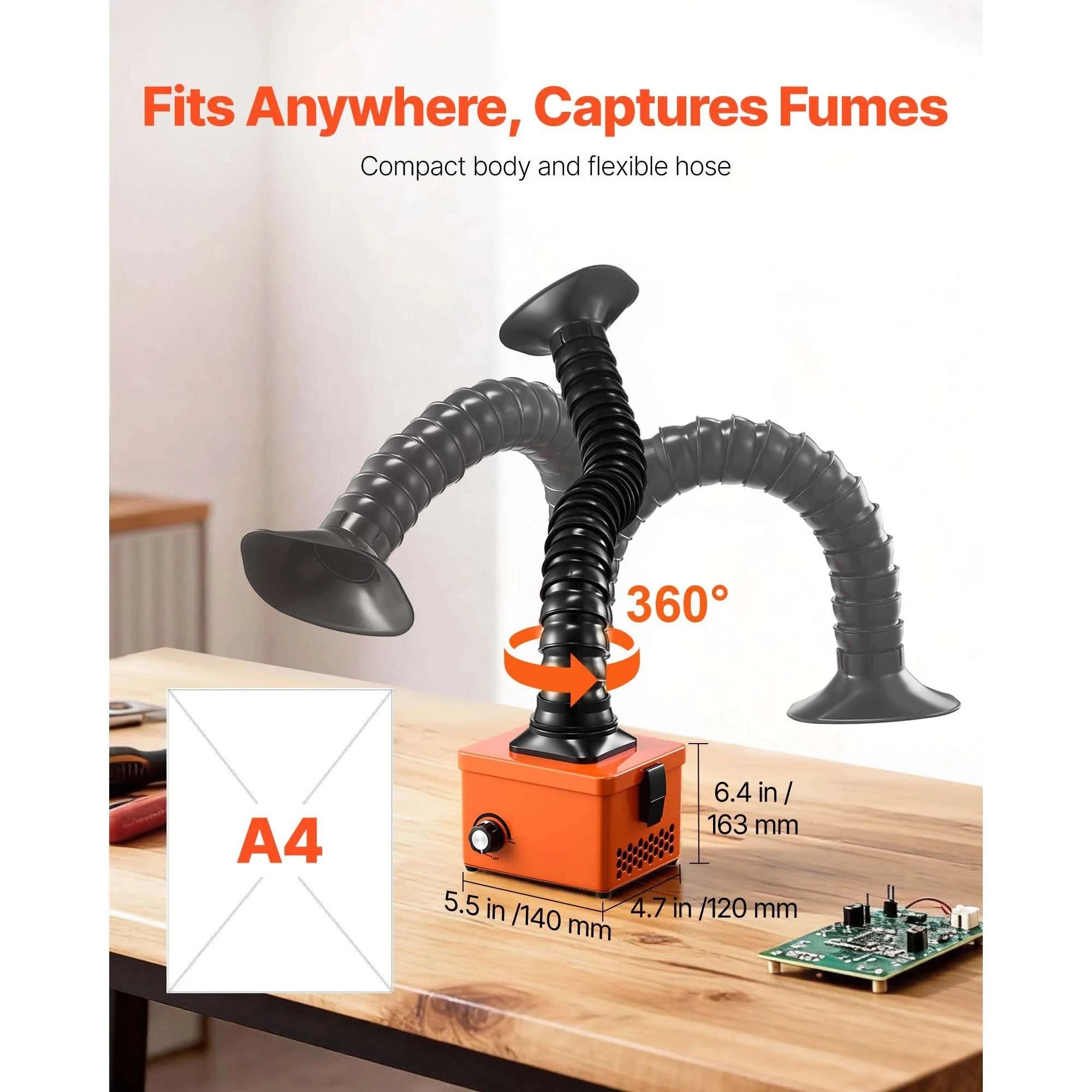40W Solder Fume Extractor with Dual Filters & Adjustable Airflow-47 CFM / United States