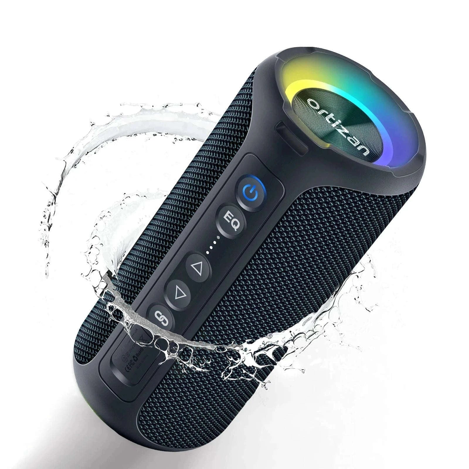 40W Waterproof Bluetooth Speaker with Deep Bass, Lights & 30H Playtime-Blue