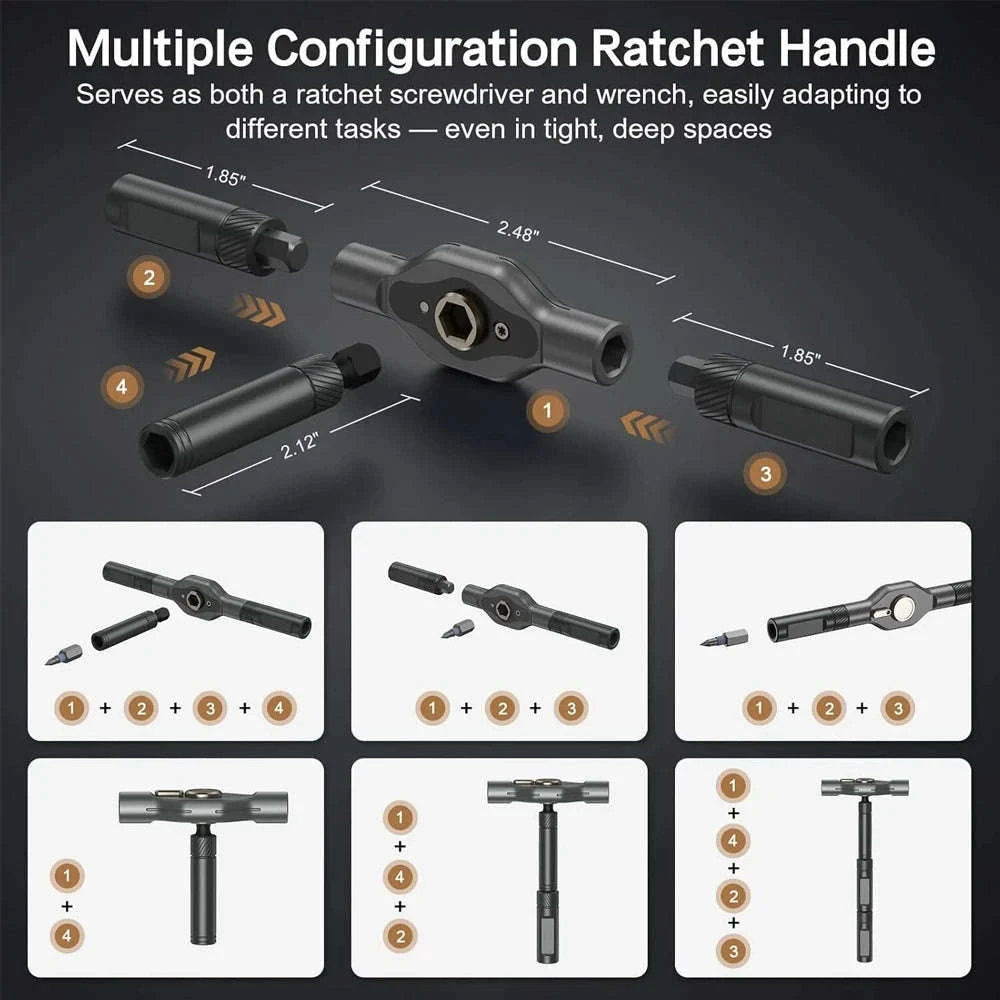 41-in-1 Magnetic Ratchet Screwdriver Set with High Torque Handle-42 in 1 / United States