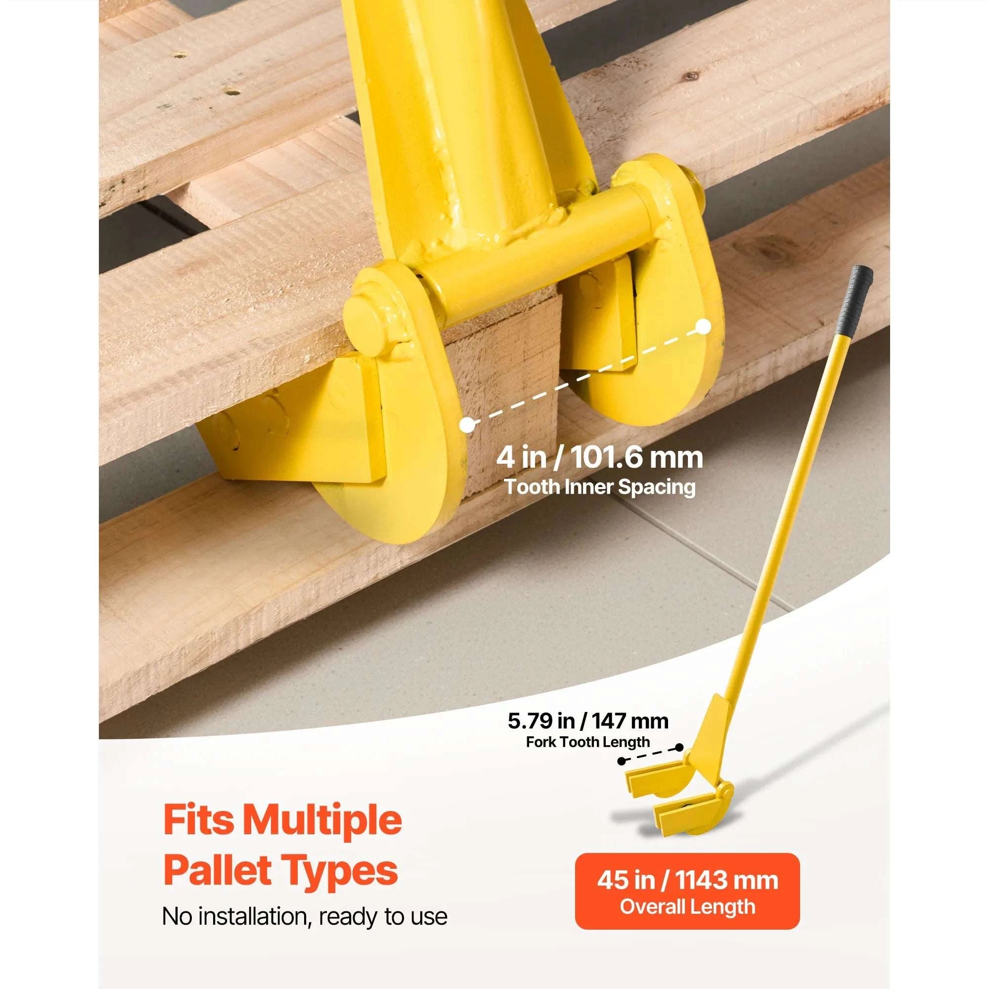 41in Pallet Buster Bar – 2000lb Steel Pry Tool for Deck Board Removal-A / spain