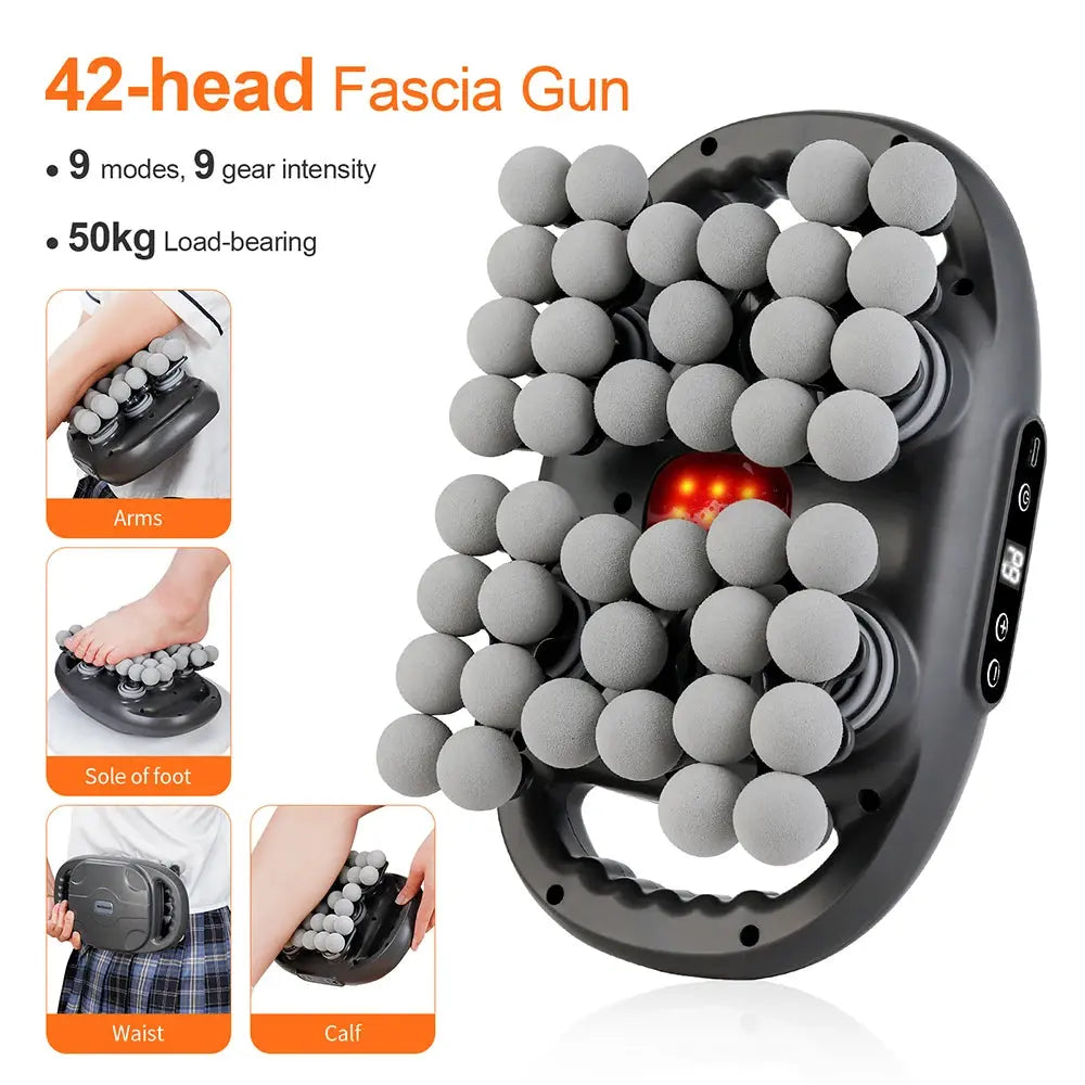 42-Heads Fascia Gun High-Frequency Vibration Body Massage Gun Back and Waist Massager Neck Shoulder Massager Muscle masajeador 