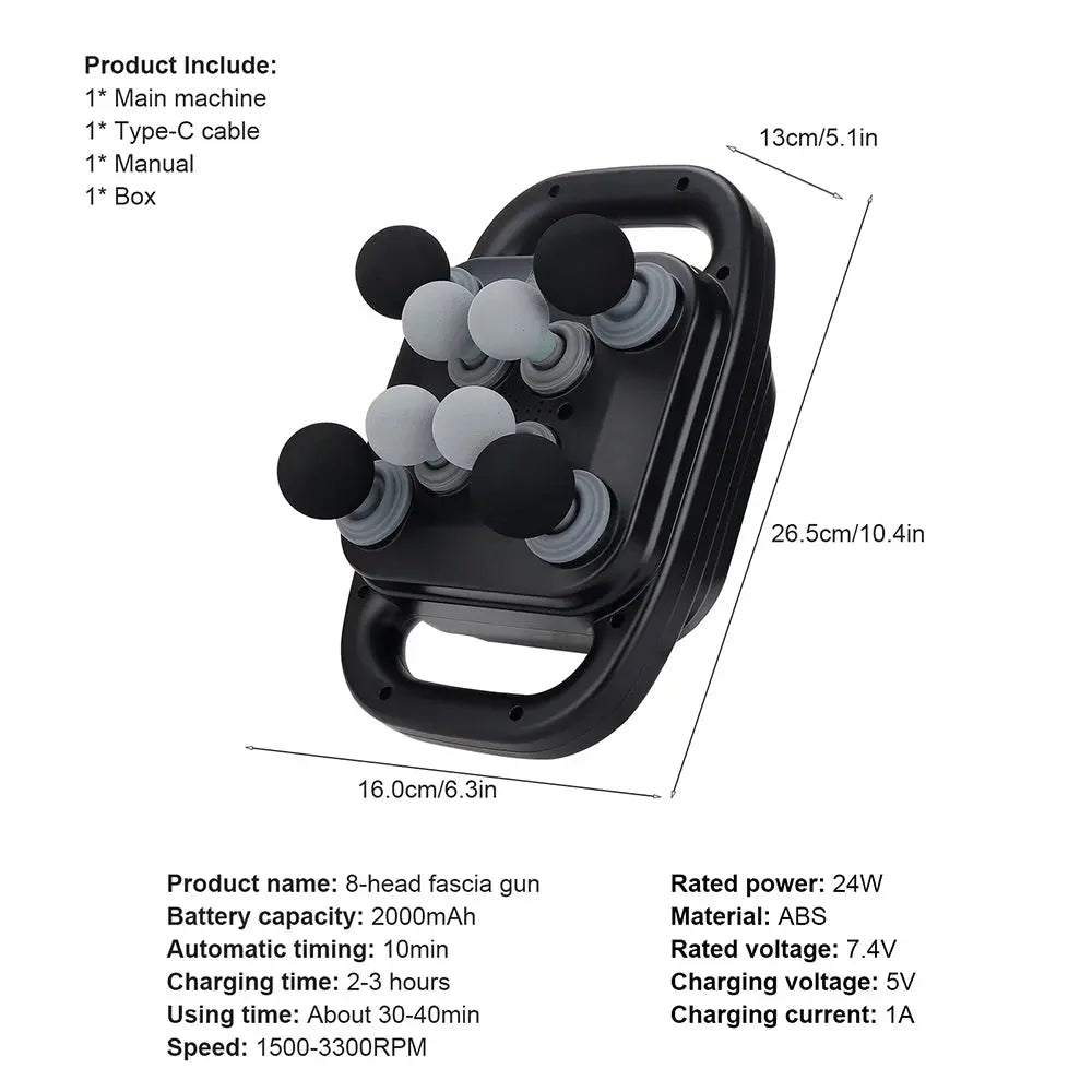 42-Heads Fascia Gun High-Frequency Vibration Body Massage Gun Back and Waist Massager Neck Shoulder Massager Muscle masajeador 