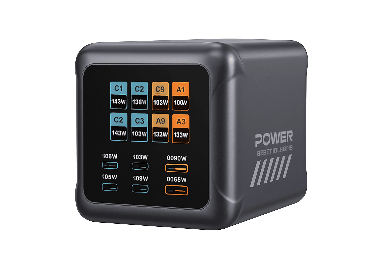 420W GaN Multi-Port Charger with 140W USB-C & Digital Display-UK Plug