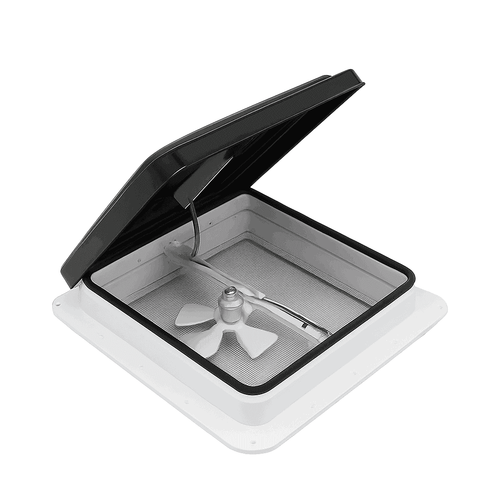 42x42cm RV Roof Vent Skylight with Insect Screen-Black and White / Germany