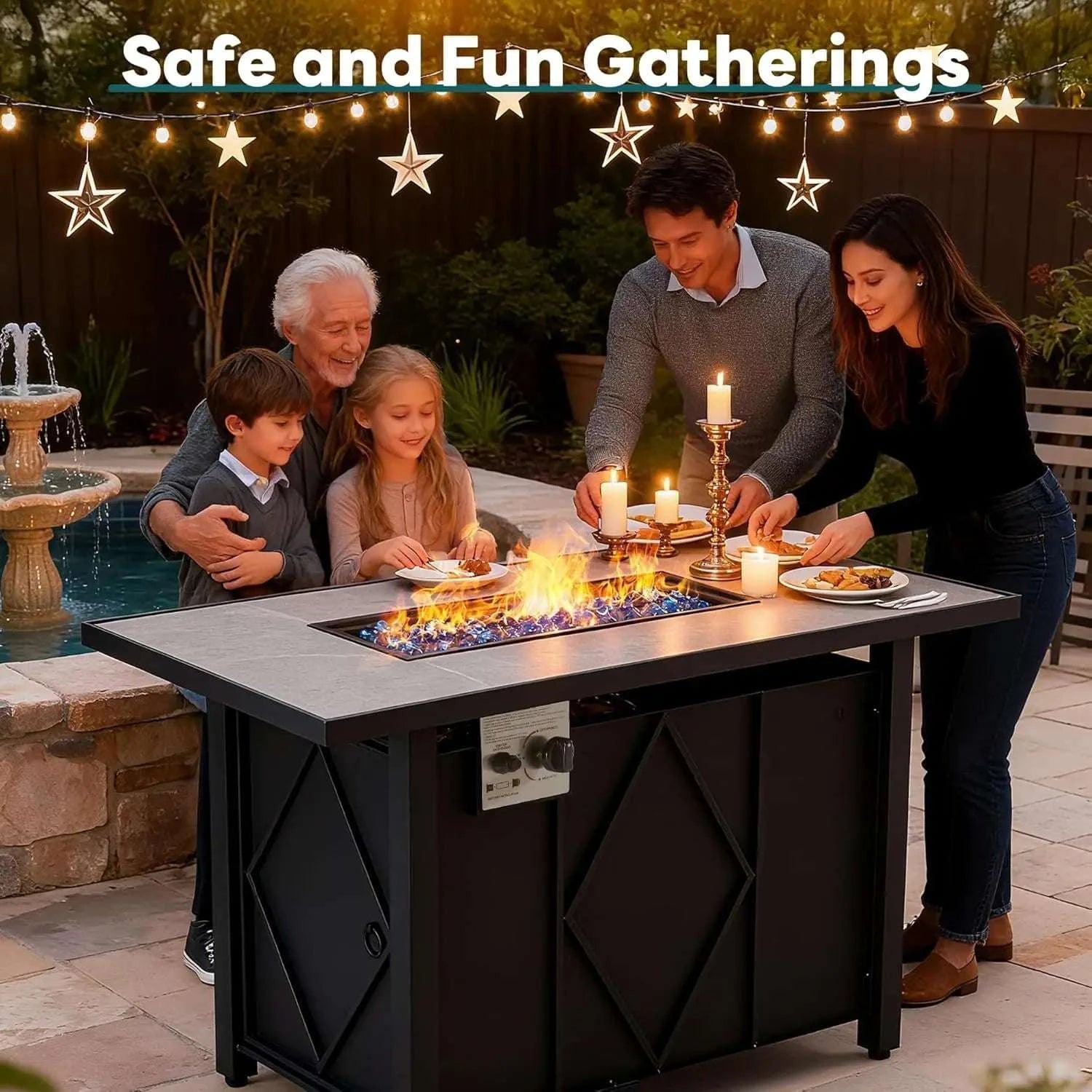 43-Inch Propane Fire Pit Table 50,000 BTU Outdoor Patio Heater-black / United States