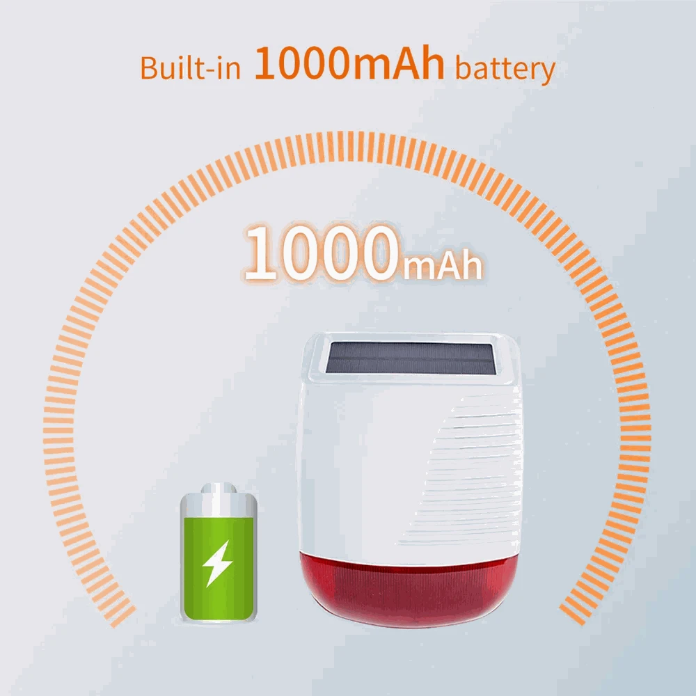 433MHz Outdoor Solar Wireless Siren-Red