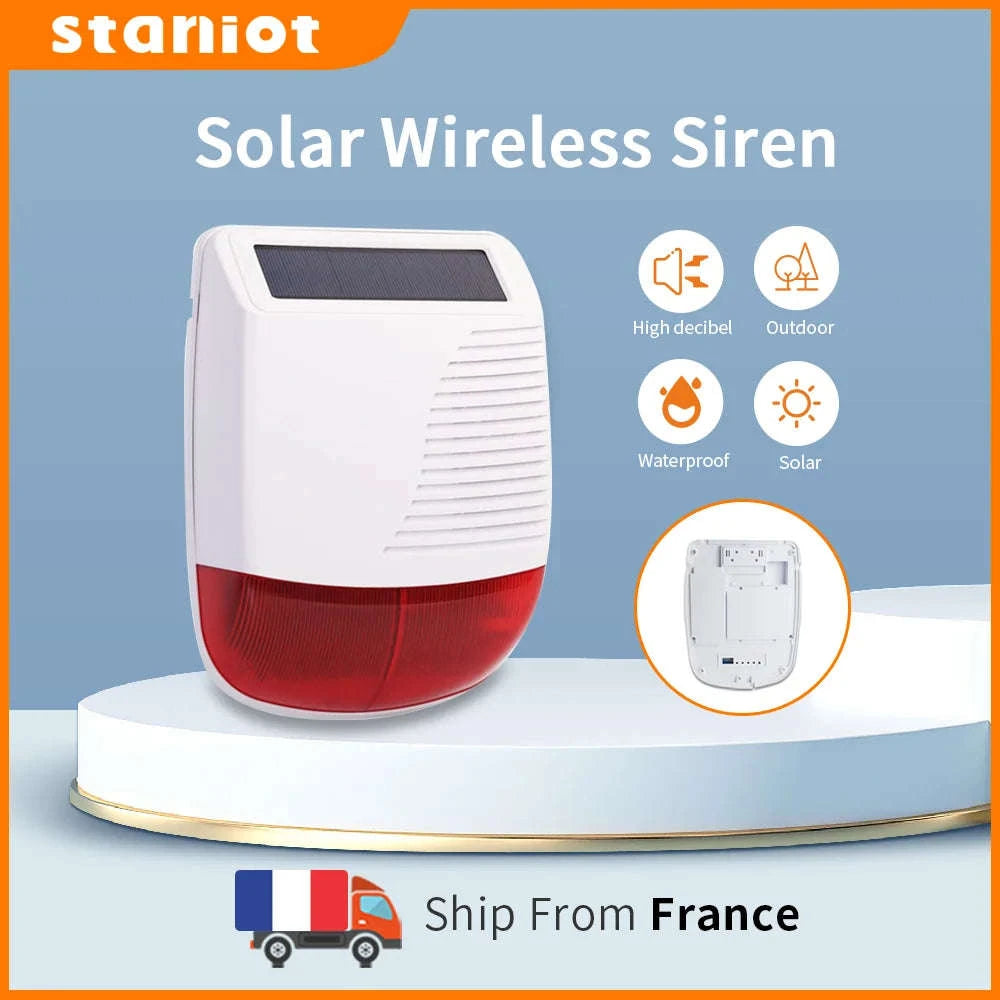433MHz Outdoor Solar Wireless Siren-Red